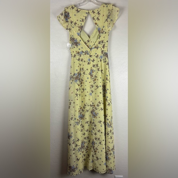 NEW ModCloth You're Flowing Places Dragonfly Floral Maxi 2 Yellow $129 1324/25 - Picture 3 of 7